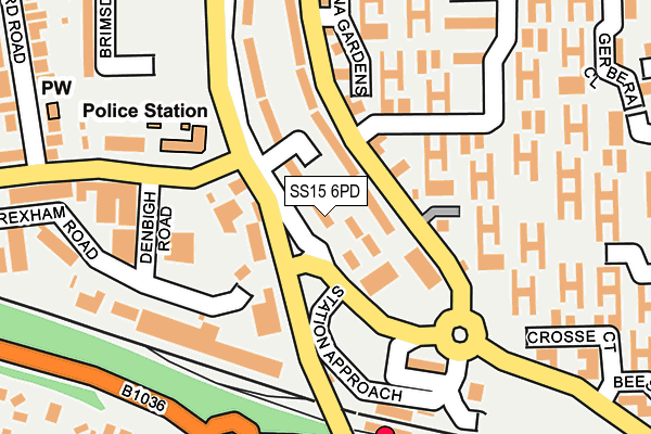 SS15 6PD map - OS OpenMap – Local (Ordnance Survey)