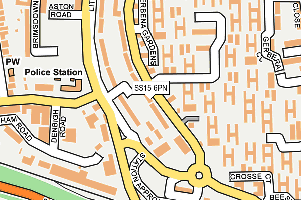 SS15 6PN map - OS OpenMap – Local (Ordnance Survey)