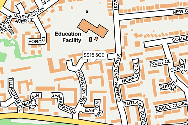 SS15 6QE map - OS OpenMap – Local (Ordnance Survey)