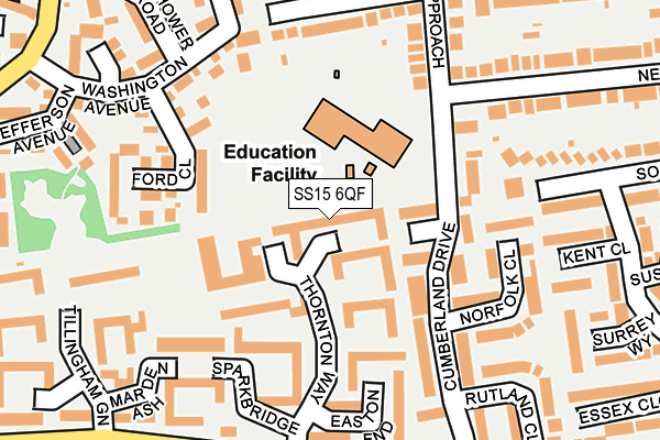 SS15 6QF map - OS OpenMap – Local (Ordnance Survey)