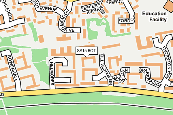 SS15 6QT map - OS OpenMap – Local (Ordnance Survey)
