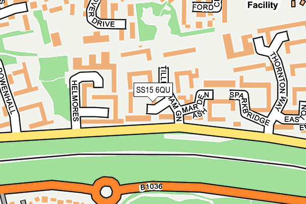 SS15 6QU map - OS OpenMap – Local (Ordnance Survey)