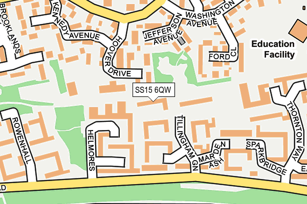 SS15 6QW map - OS OpenMap – Local (Ordnance Survey)