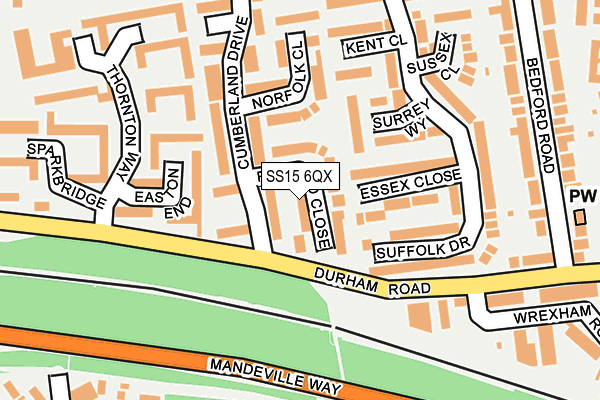 SS15 6QX map - OS OpenMap – Local (Ordnance Survey)
