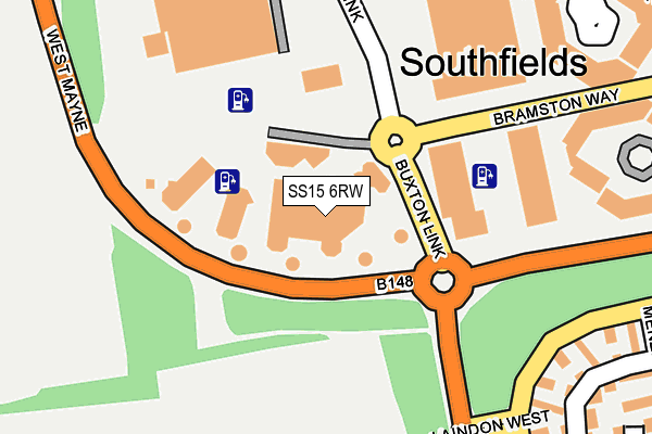 SS15 6RW map - OS OpenMap – Local (Ordnance Survey)