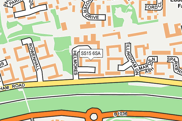 SS15 6SA map - OS OpenMap – Local (Ordnance Survey)