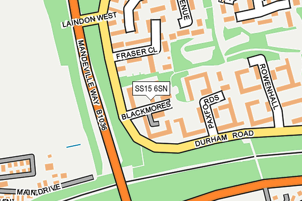 SS15 6SN map - OS OpenMap – Local (Ordnance Survey)