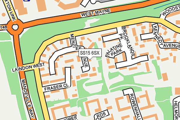 SS15 6SX map - OS OpenMap – Local (Ordnance Survey)