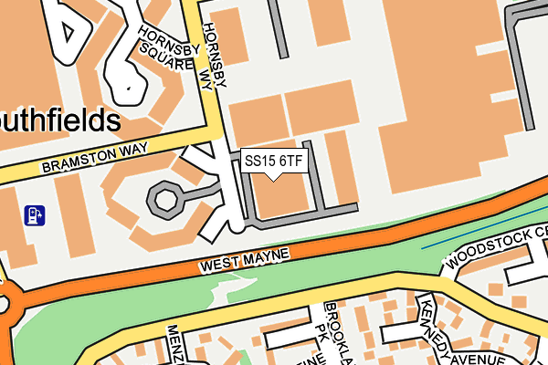 SS15 6TF map - OS OpenMap – Local (Ordnance Survey)