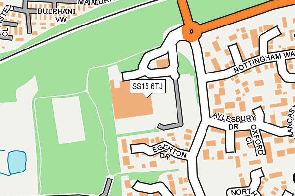 SS15 6TJ map - OS OpenMap – Local (Ordnance Survey)