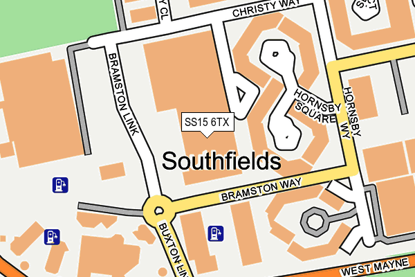 SS15 6TX map - OS OpenMap – Local (Ordnance Survey)