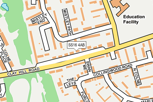 SS16 4AB map - OS OpenMap – Local (Ordnance Survey)