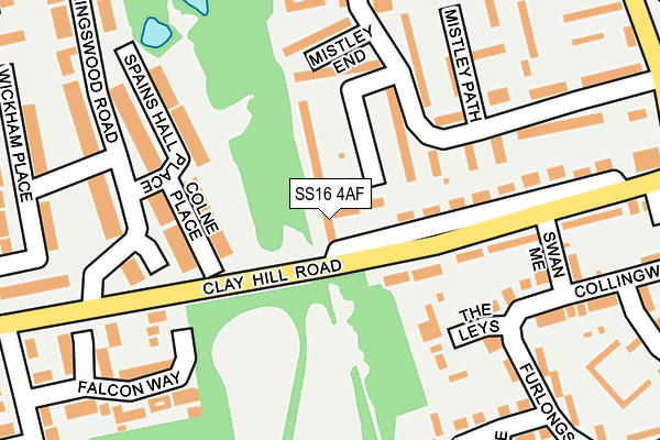 SS16 4AF map - OS OpenMap – Local (Ordnance Survey)