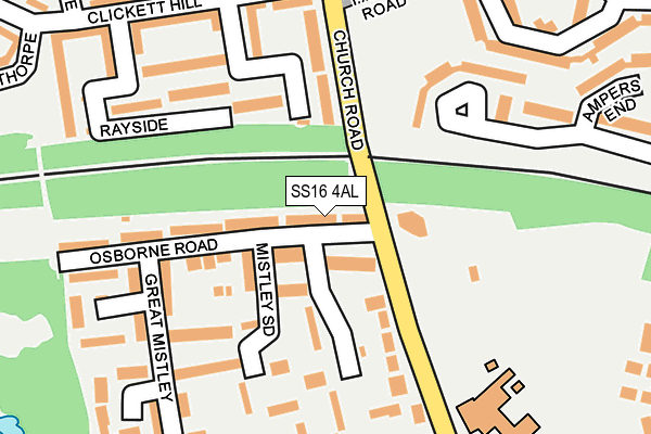 SS16 4AL map - OS OpenMap – Local (Ordnance Survey)