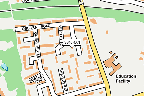 SS16 4AN map - OS OpenMap – Local (Ordnance Survey)