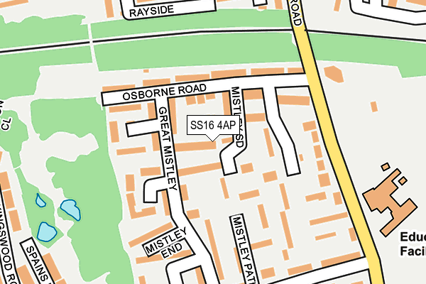 SS16 4AP map - OS OpenMap – Local (Ordnance Survey)