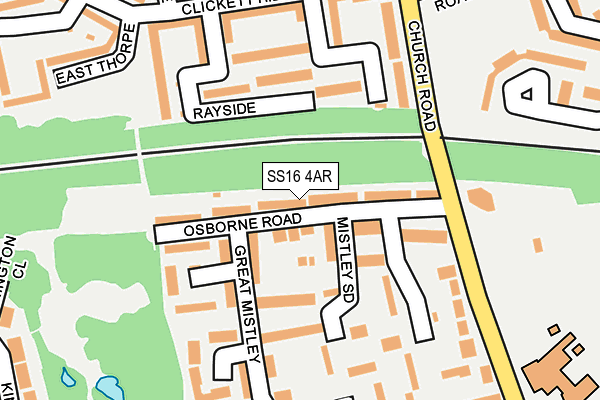 SS16 4AR map - OS OpenMap – Local (Ordnance Survey)