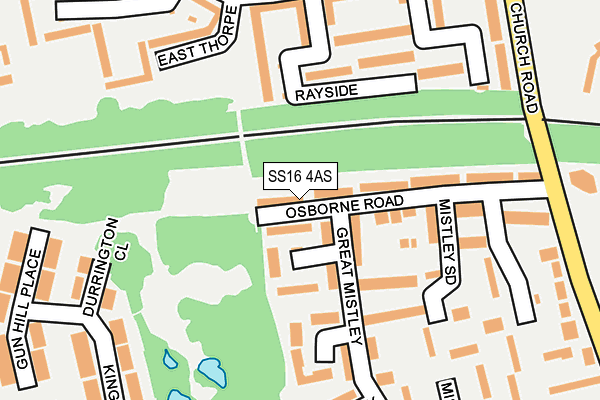 SS16 4AS map - OS OpenMap – Local (Ordnance Survey)