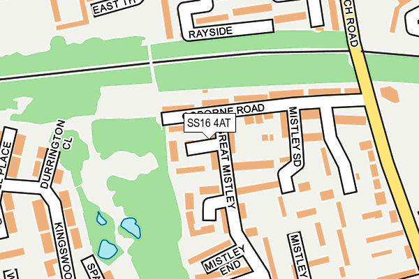 SS16 4AT map - OS OpenMap – Local (Ordnance Survey)