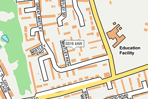 SS16 4AW map - OS OpenMap – Local (Ordnance Survey)