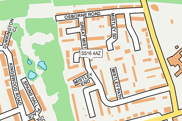 SS16 4AZ map - OS OpenMap – Local (Ordnance Survey)