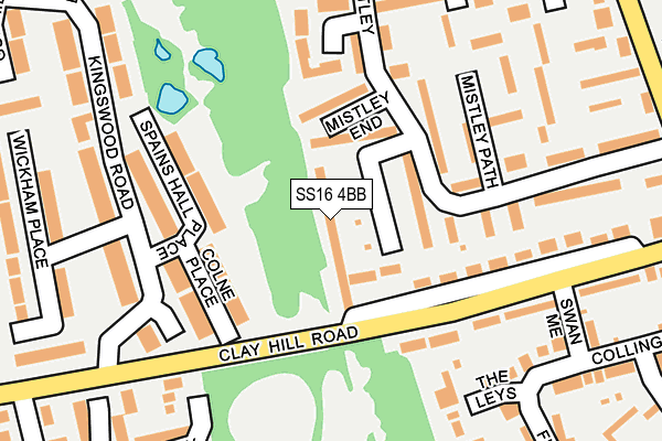 SS16 4BB map - OS OpenMap – Local (Ordnance Survey)