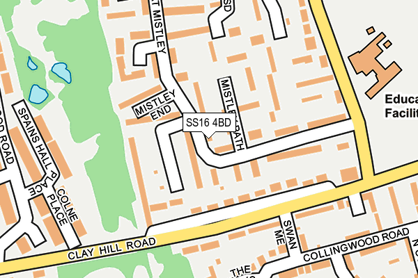 SS16 4BD map - OS OpenMap – Local (Ordnance Survey)