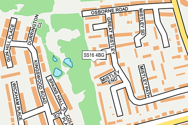 SS16 4BG map - OS OpenMap – Local (Ordnance Survey)