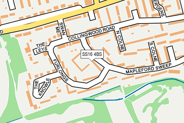 SS16 4BS map - OS OpenMap – Local (Ordnance Survey)
