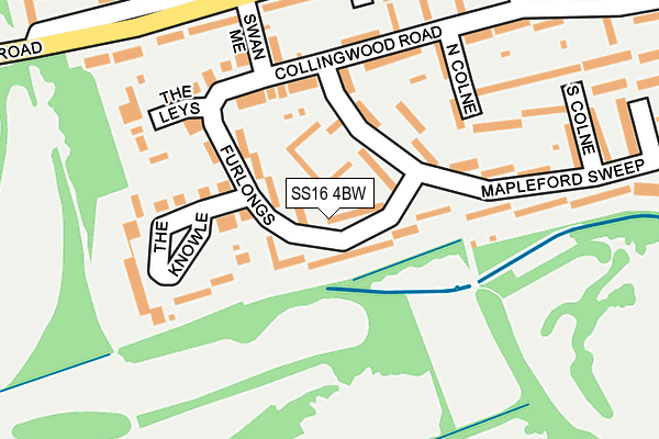SS16 4BW map - OS OpenMap – Local (Ordnance Survey)