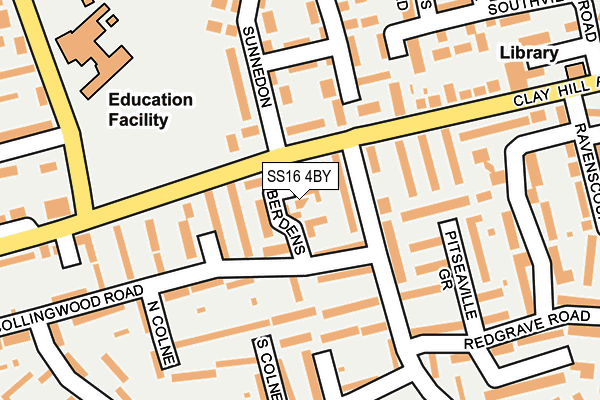 SS16 4BY map - OS OpenMap – Local (Ordnance Survey)