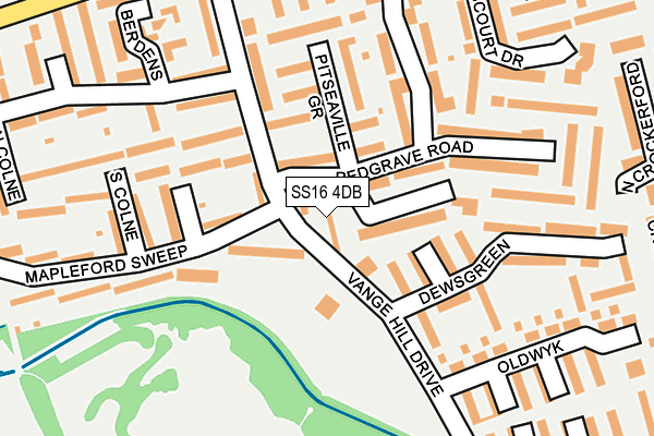 SS16 4DB map - OS OpenMap – Local (Ordnance Survey)