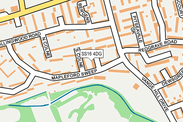 SS16 4DG map - OS OpenMap – Local (Ordnance Survey)