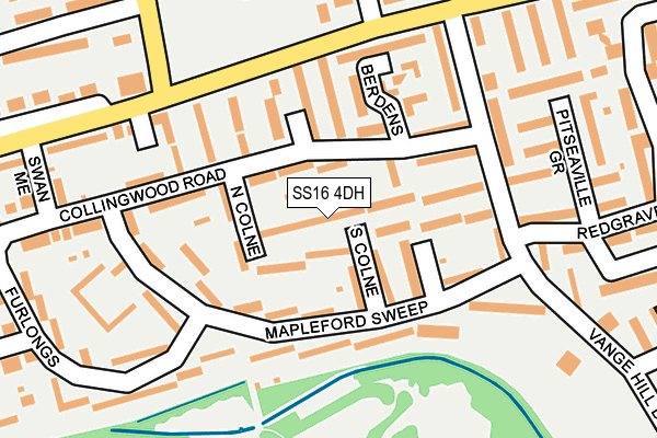 SS16 4DH map - OS OpenMap – Local (Ordnance Survey)