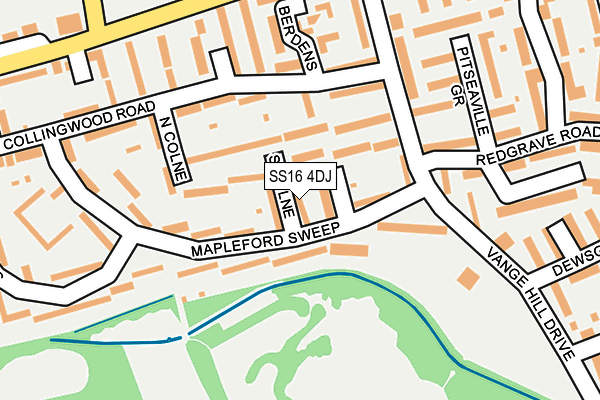 SS16 4DJ map - OS OpenMap – Local (Ordnance Survey)
