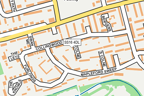 SS16 4DL map - OS OpenMap – Local (Ordnance Survey)