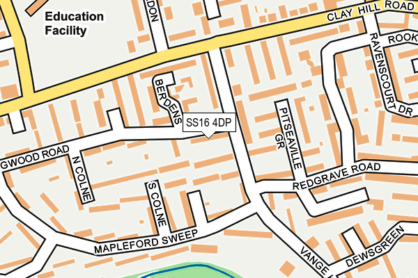 SS16 4DP map - OS OpenMap – Local (Ordnance Survey)