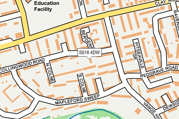 SS16 4DW map - OS OpenMap – Local (Ordnance Survey)