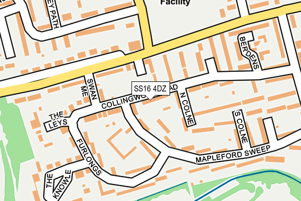 SS16 4DZ map - OS OpenMap – Local (Ordnance Survey)