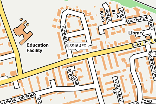 SS16 4ED map - OS OpenMap – Local (Ordnance Survey)