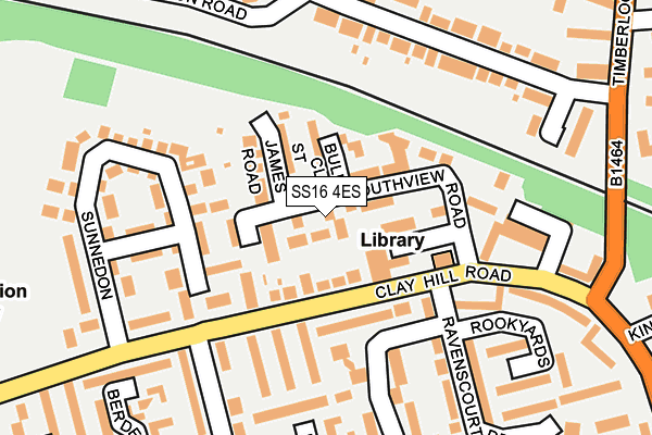 SS16 4ES map - OS OpenMap – Local (Ordnance Survey)