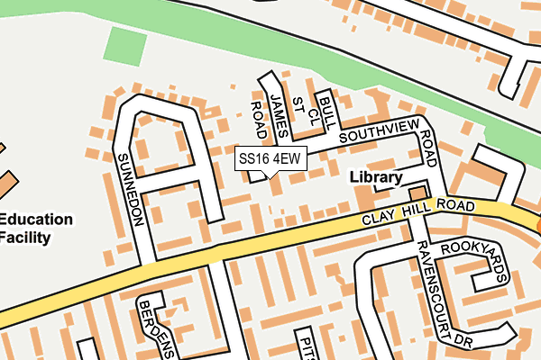 SS16 4EW map - OS OpenMap – Local (Ordnance Survey)