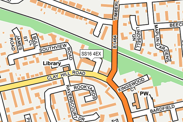 SS16 4EX map - OS OpenMap – Local (Ordnance Survey)