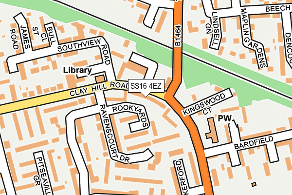 SS16 4EZ map - OS OpenMap – Local (Ordnance Survey)