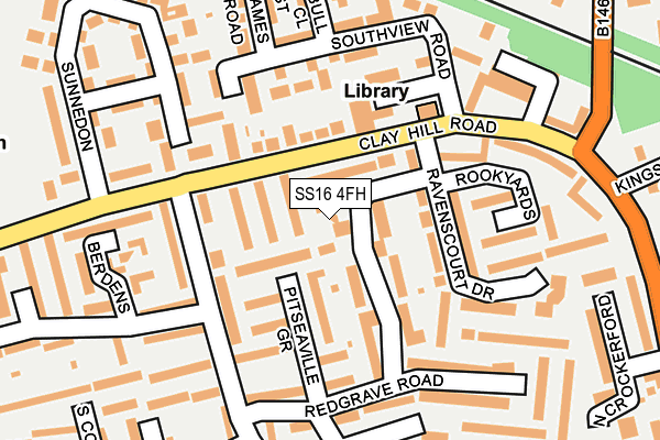 SS16 4FH map - OS OpenMap – Local (Ordnance Survey)