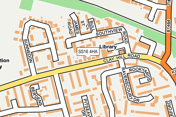 SS16 4HA map - OS OpenMap – Local (Ordnance Survey)