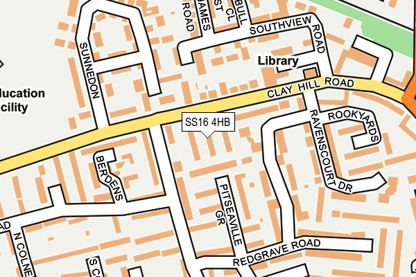 SS16 4HB map - OS OpenMap – Local (Ordnance Survey)