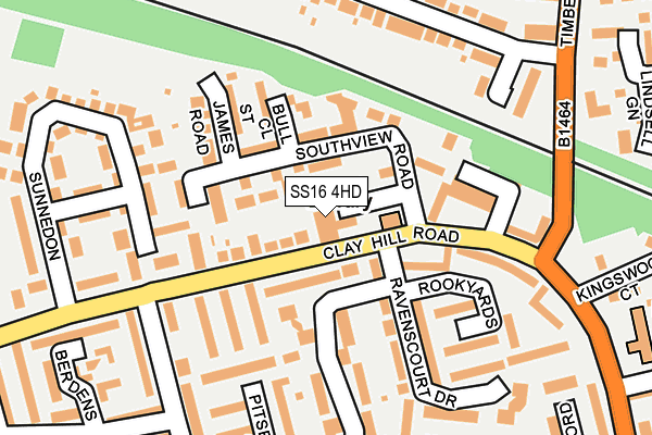 SS16 4HD map - OS OpenMap – Local (Ordnance Survey)