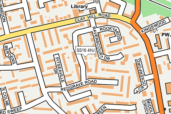 SS16 4HJ map - OS OpenMap – Local (Ordnance Survey)