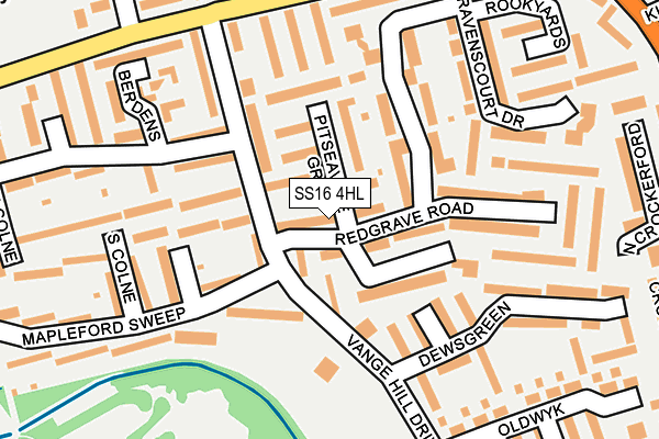 SS16 4HL map - OS OpenMap – Local (Ordnance Survey)